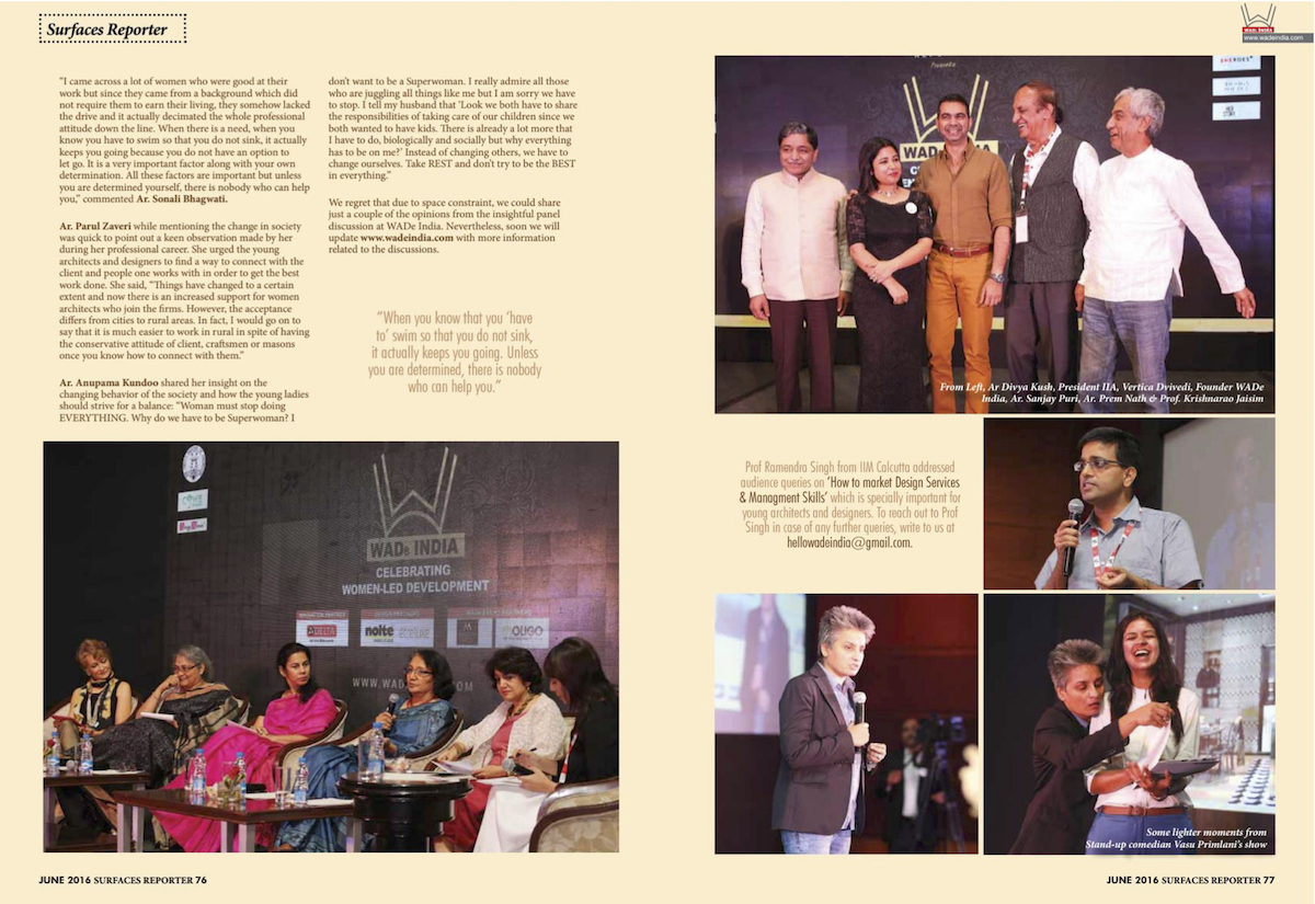 Surfaces Reporter June 2016 04 WADe Awards Sheila Sri Prakash