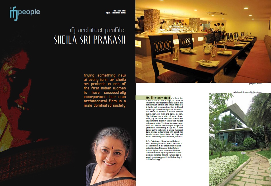 IFJ Magazine, Dec 2012: IFJ Architect profile of Sheila Sri Prakash.