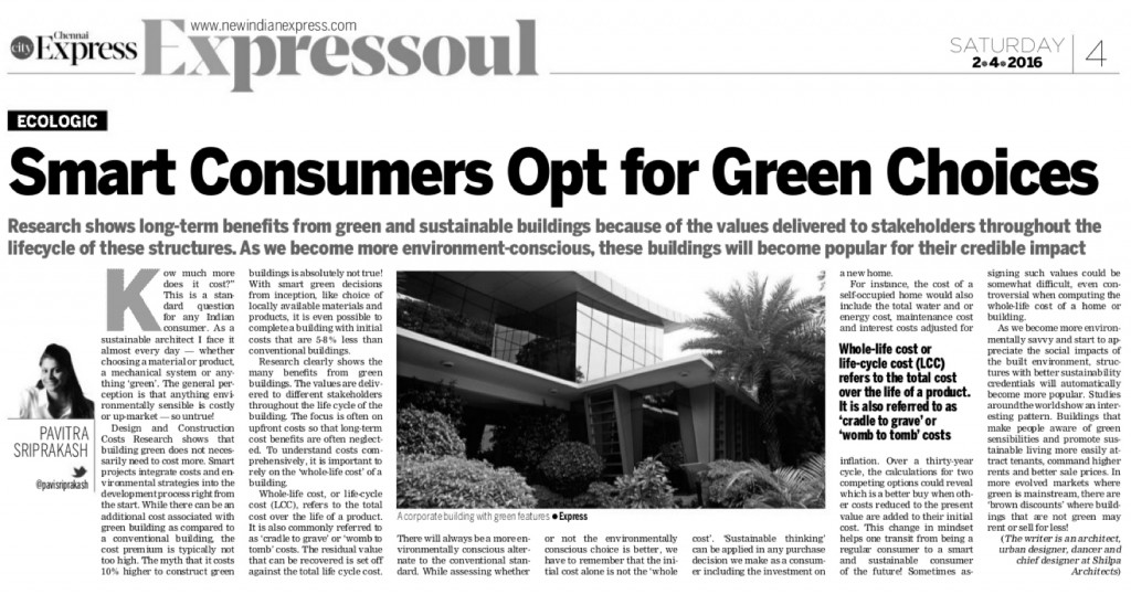 ECOLOGIC - Smart Consumers Opt for Green Choices - New Indian Express